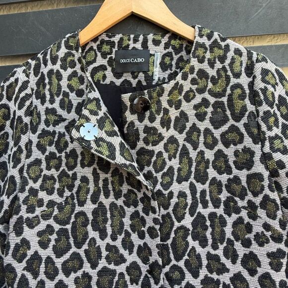 Dolce Cabo Metallic Leopard Print Coat in Orchid Leopard | Medium - Picture 6 of 7